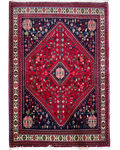 Tappeto persiano Abadeh 150x107 cm rosso con medaglione geometrico