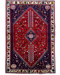 Tappeto persiano Abadeh 153x105 cm rosso con disegno geometrico