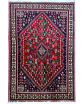Tappeto persiano Abadeh 155x102 cm rosso con motivi geometrici