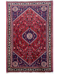 Tappeto persiano Abadeh 157x104 cm rosso con medaglione geometrico