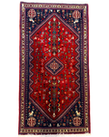 Tappeto persiano Abadeh 145x78 cm rosso con disegno geometrico