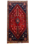Tappeto persiano Abadeh 150x74 cm rosso con disegno geometrico