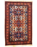 Tappeto persiano Ardebil fondo seta 125x82 cm con tre medaglioni