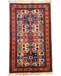 Tappeto persiano Ardebil fondo seta 133x81 cm con tre medaglioni