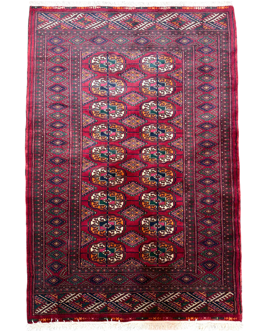 Tappeto Bukhara Royal 147x98 cm rosso con medaglioni geometrici