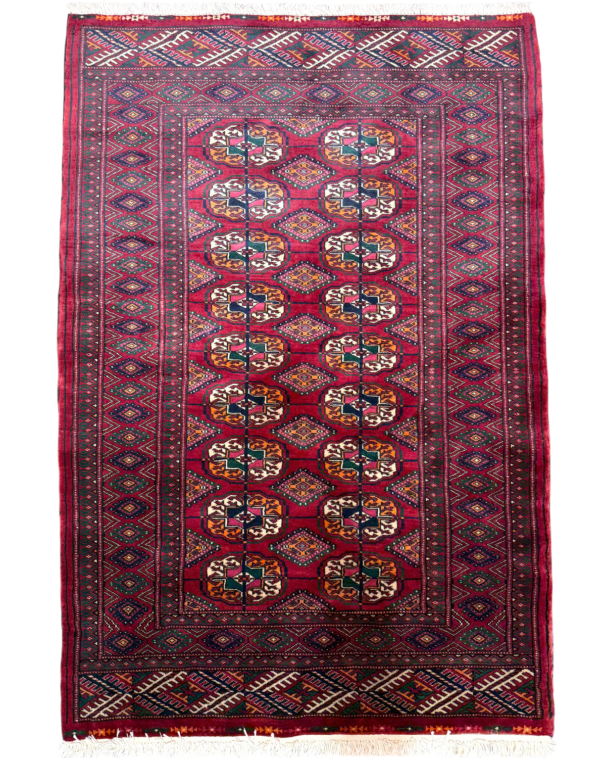 Tappeto Bukhara Royal 147x98 cm rosso con medaglioni geometrici