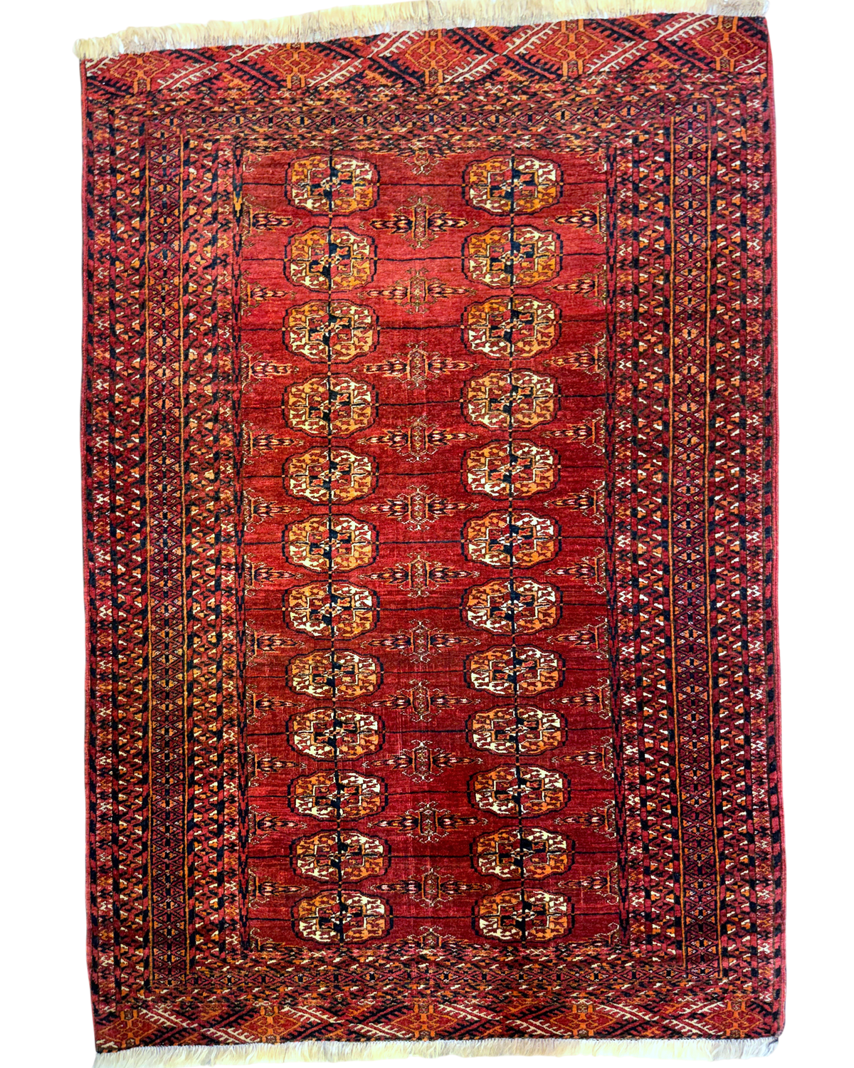 Tappeto Bukhara russo 155x107 cm rosso con motivi geometrici