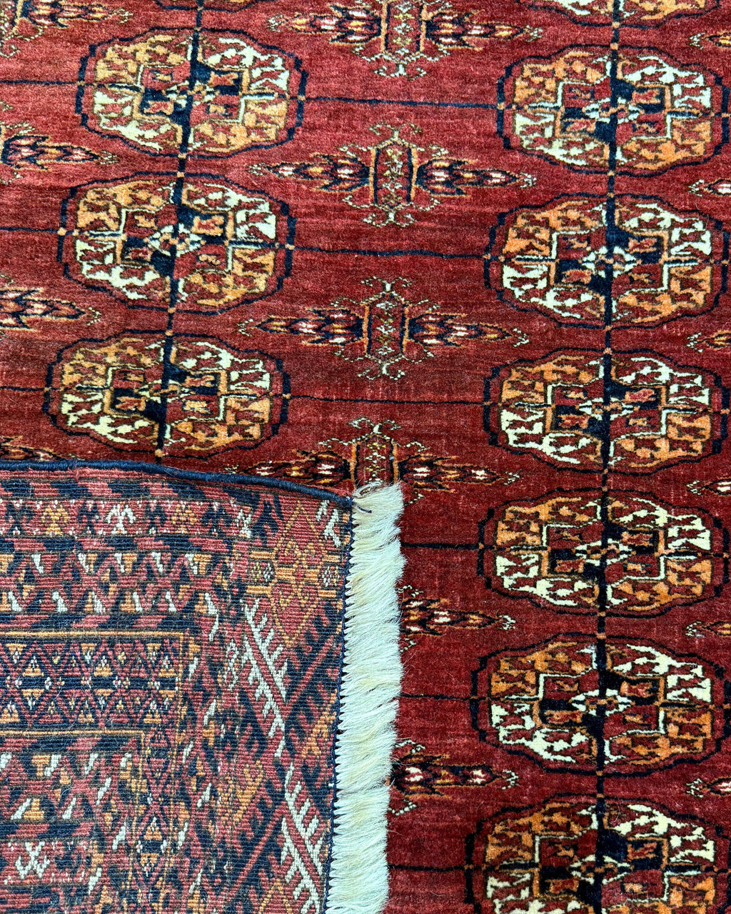 Tappeto Bukhara russo 155x107 cm rosso con motivi geometrici