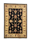 Tappeto Choobi 150x102 cm nero e beige con motivi floreali