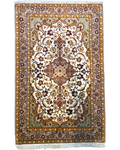 Tappeto persiano Esfahan misto seta 110x71 cm avorio con medaglione