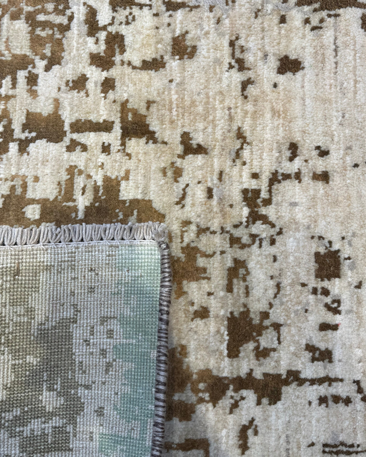 Tappeto persiano Gabbeh 123x57 cm avorio con disegno astratto