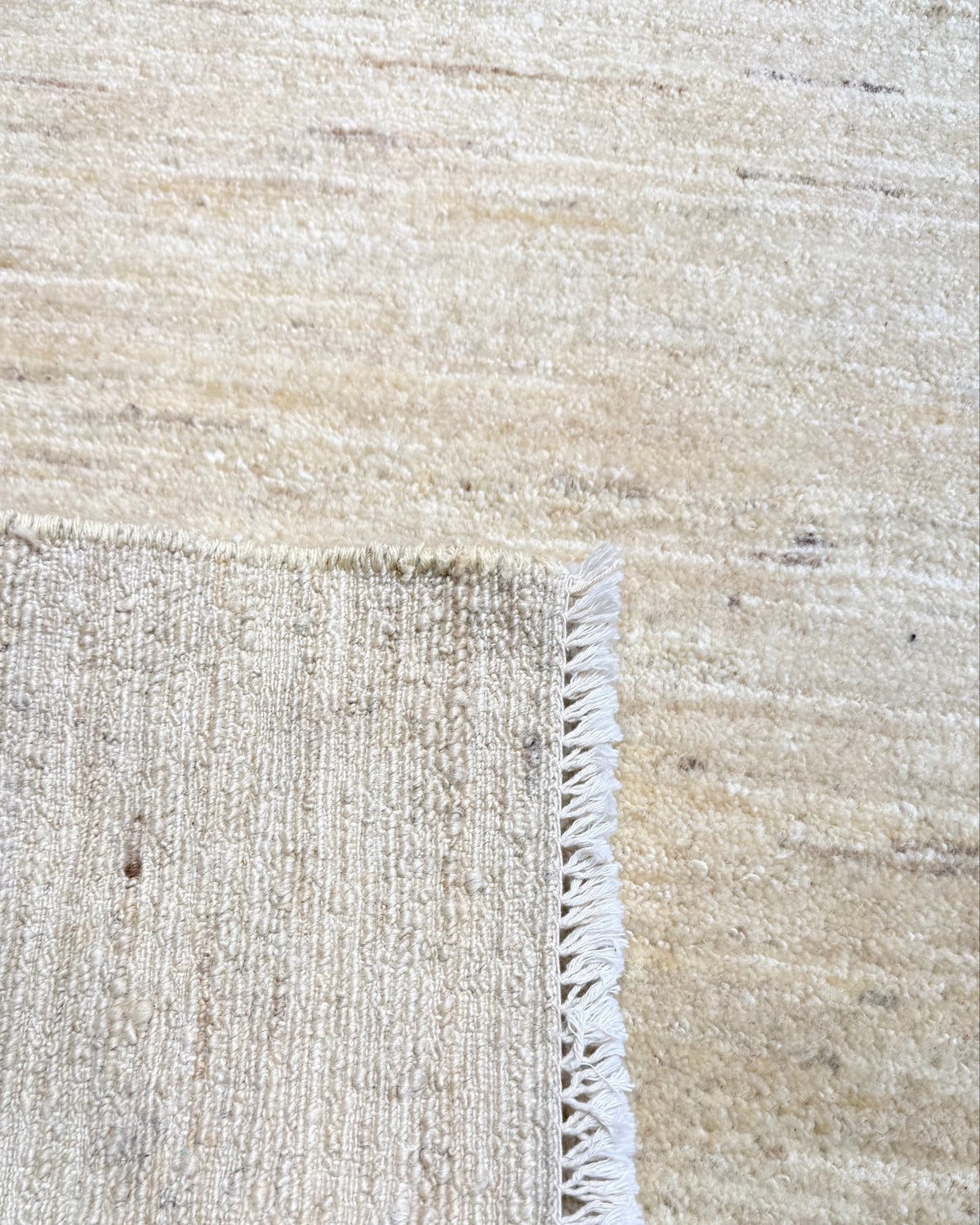 Tappeto persiano Gabbeh 150x103 cm beige a tinta unita