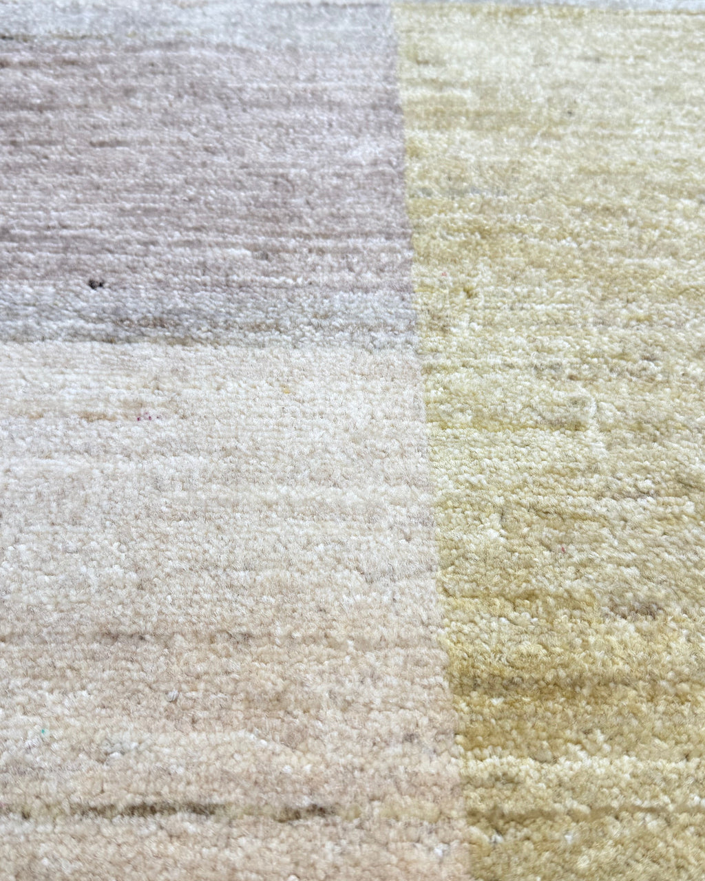 Tappeto persiano Gabbeh 155x92 cm beige con disegno geometrico a riquadri