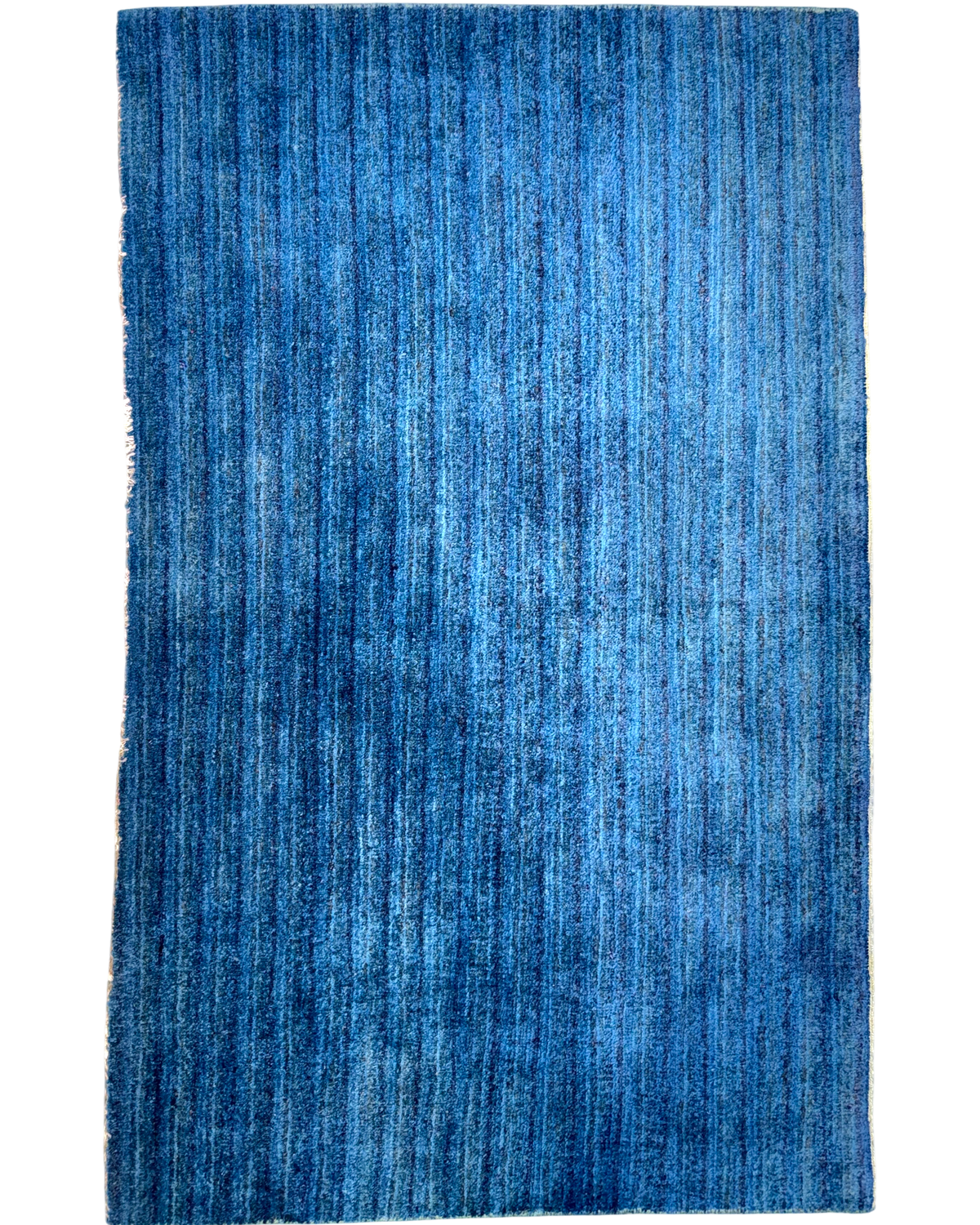 Tappeto persiano Gabbeh 130x80 cm blu con variazioni cromatiche
