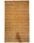 Tappeto persiano Gabbeh 154x94 cm marrone ocra a fasce orizzontali