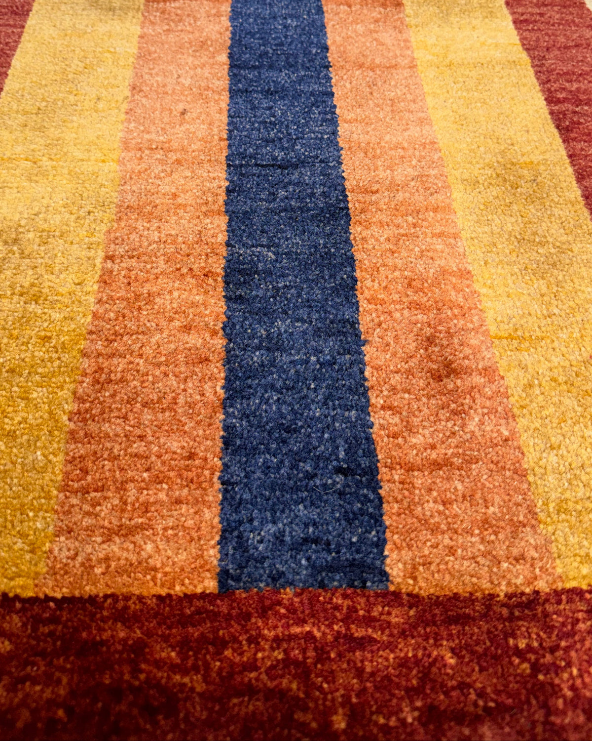 Tappeto persiano Gabbeh 120x76 cm con fasce verticali multicolore