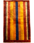 Tappeto persiano Gabbeh 120x76 cm con fasce verticali multicolore