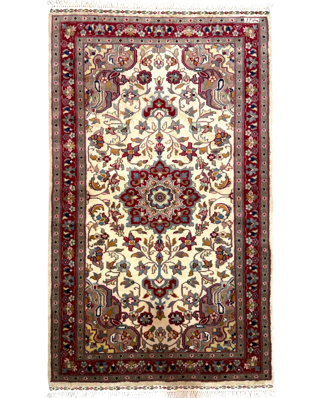 Tappeto Islamabad 157x94 cm avorio con medaglione e motivi floreali