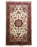 Tappeto Islamabad 157x94 cm avorio con medaglione e motivi floreali