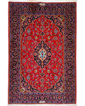 Tappeto persiano Kashan Shad Sar 176x115 cm rosso con medaglione
