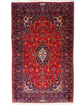 Tappeto persiano Kashan Shad Sar 180x110 cm rosso con medaglione floreale