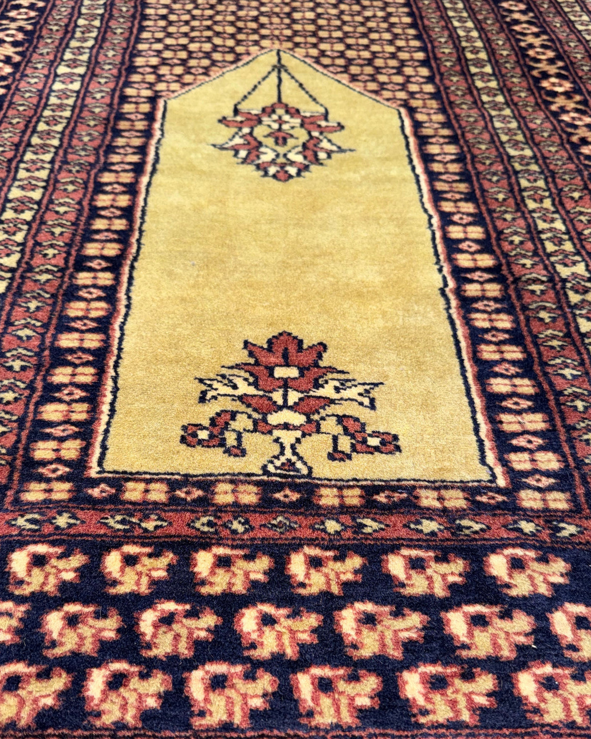 Tappeto Kashmir da preghiera 116x75 cm beige con nicchia centrale