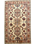 Tappeto Kazak 156x97 cm avorio con medaglioni geometrici policromi