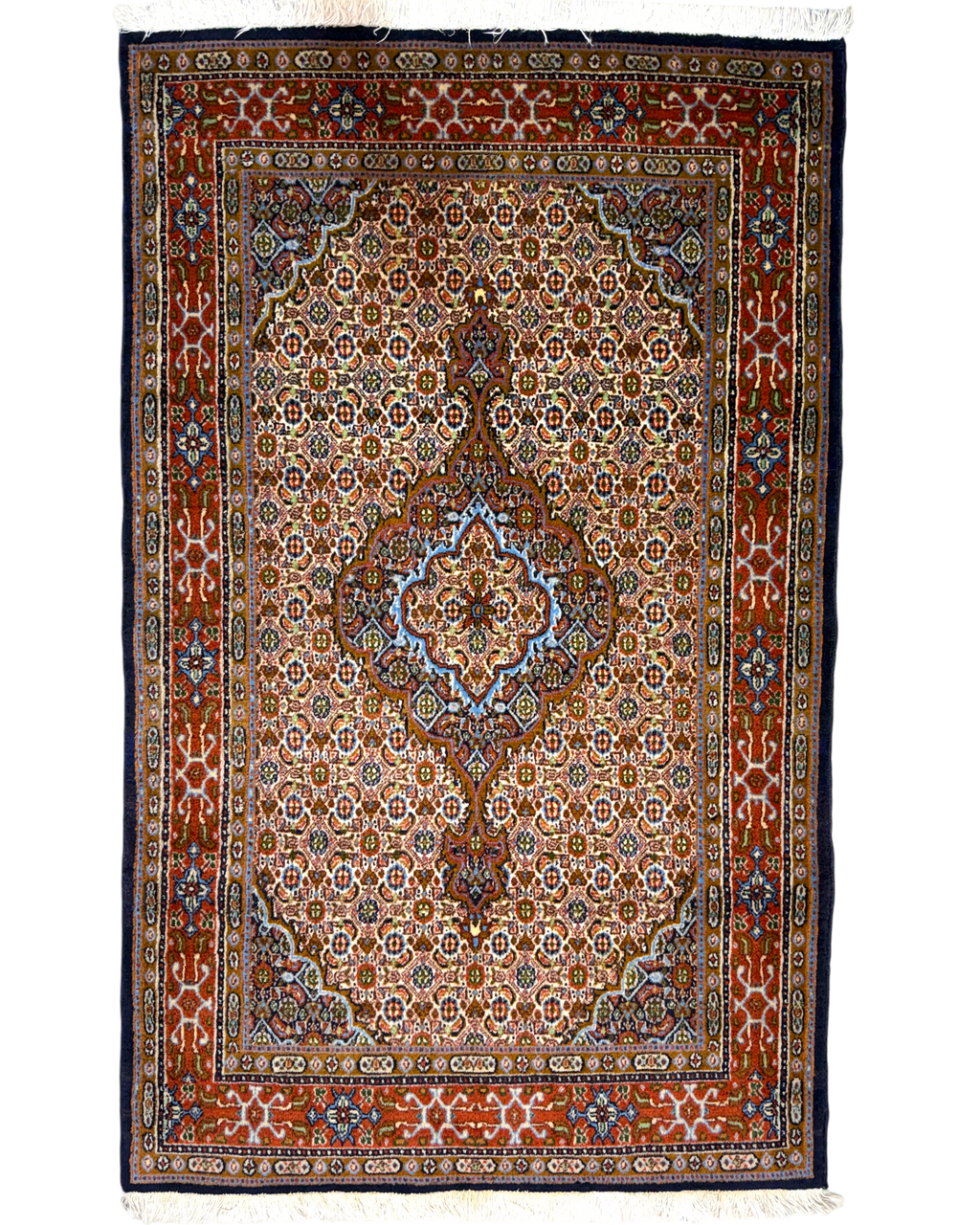 Tappeto persiano Mud 158x98 cm con medaglione centrale e motivi floreali