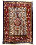 Tappeto persiano Mud 113x83 cm avorio con medaglione centrale
