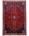 Tappeto persiano Abadeh 155x105 cm rosso con medaglione geometrico