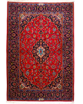 Tappeto persiano Kashan Shad Sar 173x118 cm rosso con medaglione