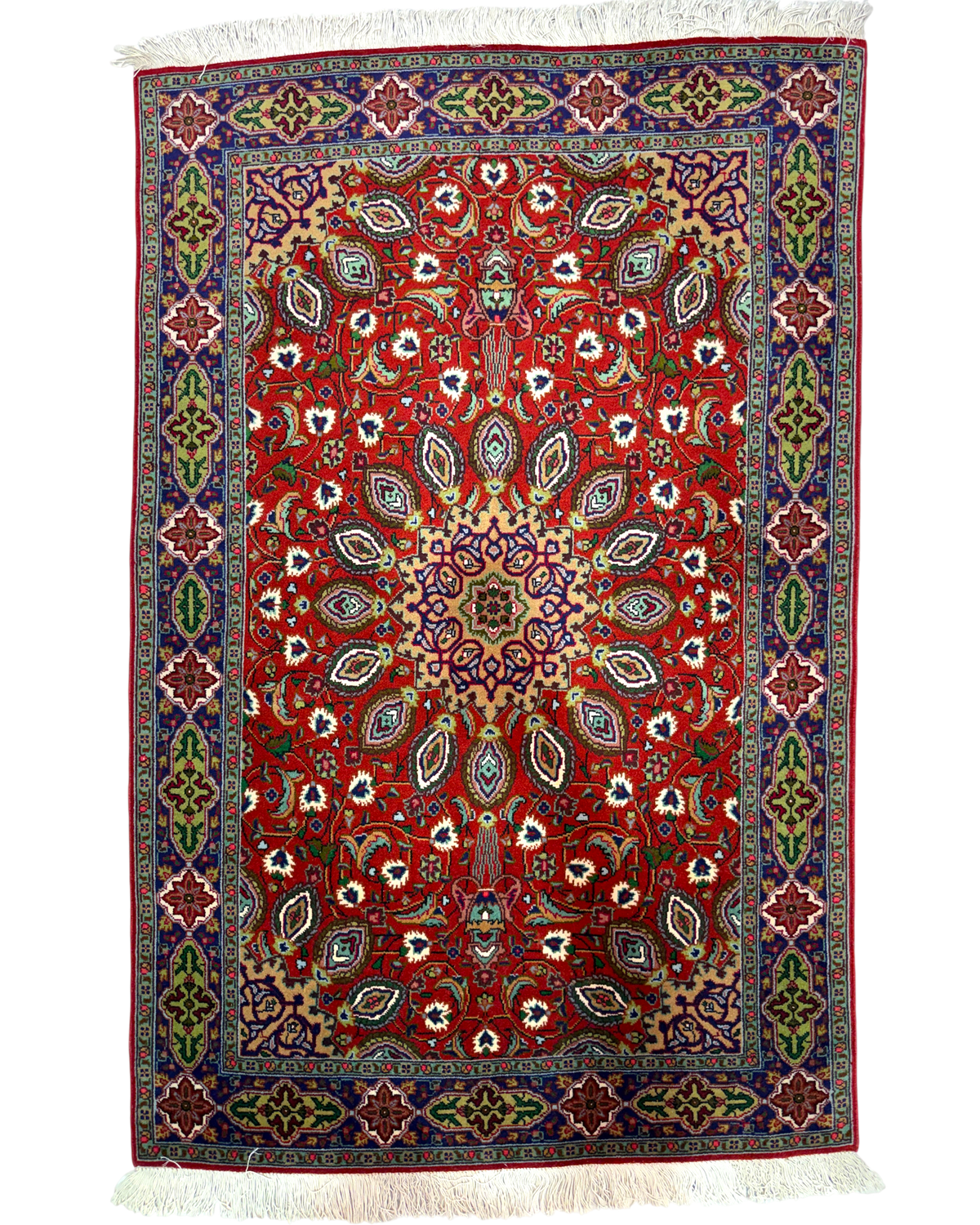 Tappeto persiano Tabriz 60 Fine 153x99 cm rosso con medaglione floreale