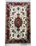 Tappeto persiano Tabriz 60 Raj misto seta 110x78 cm fondo avorio