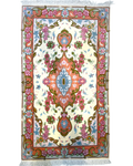 Tappeto persiano Tabriz 60 Raj misto seta 133x76 cm con medaglione