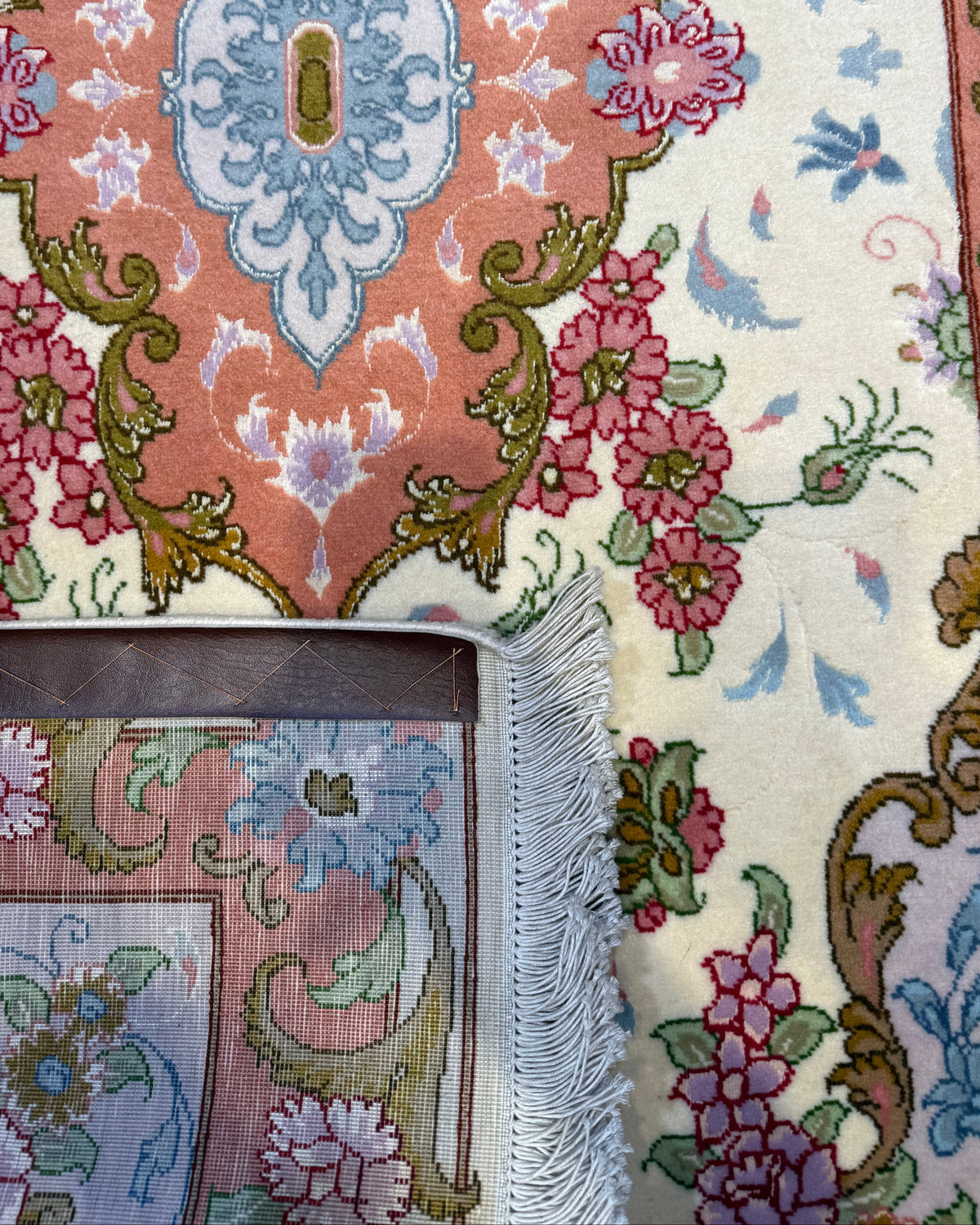 Tappeto persiano Tabriz 60 Raj misto seta 133x76 cm con medaglione