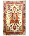 Tappeto persiano Tabriz 60 Raj misto seta 118x77 cm avorio e rosa