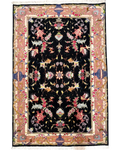 Tappeto persiano Tabriz 60 Raj misto seta 158x104 cm nero e rosa