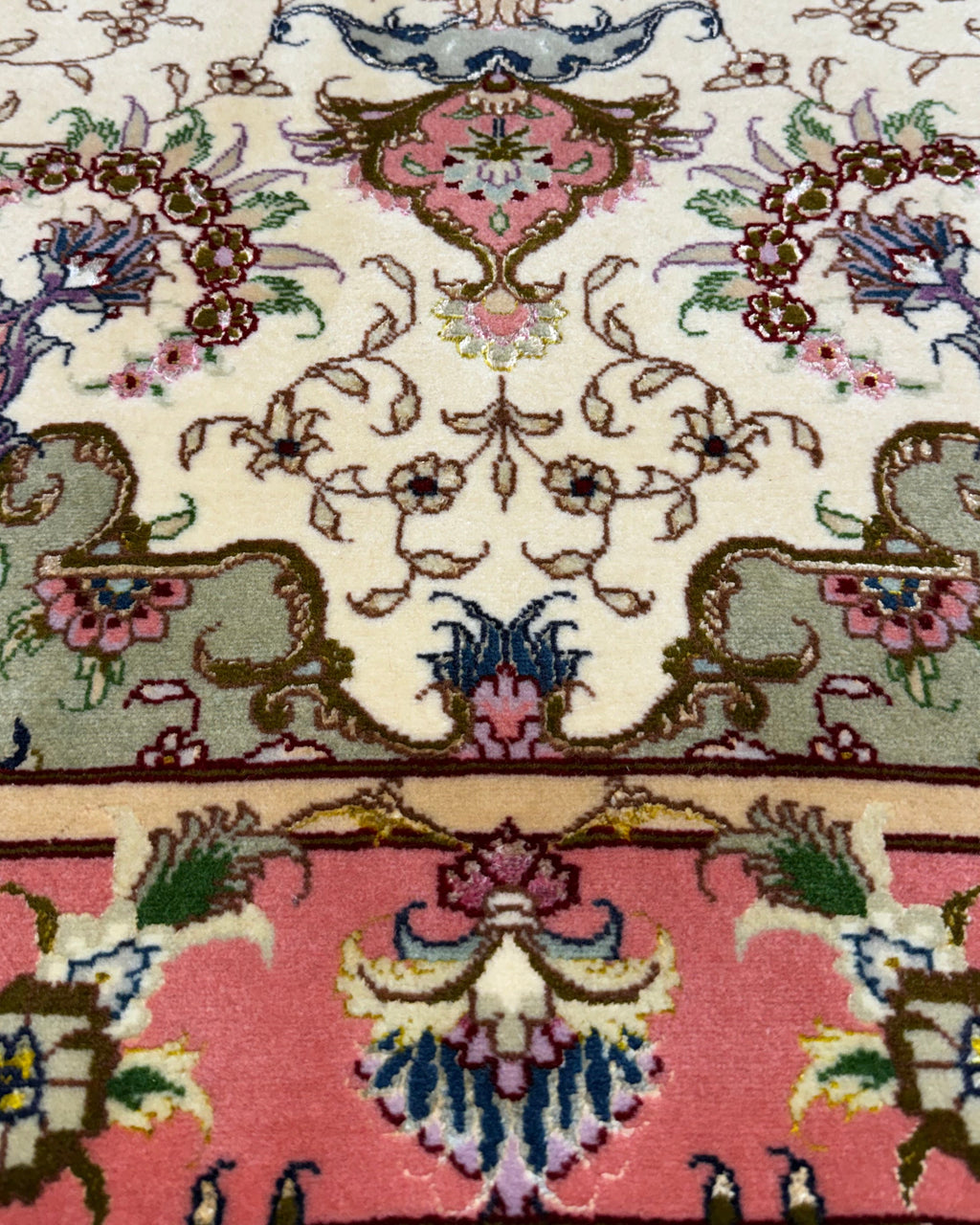 Tappeto persiano Tabriz 60 Raj misto seta 150x102 cm rosa