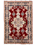 Tappeto persiano Tabriz 60 Raj misto seta 150x101 cm rosso con medaglione floreale