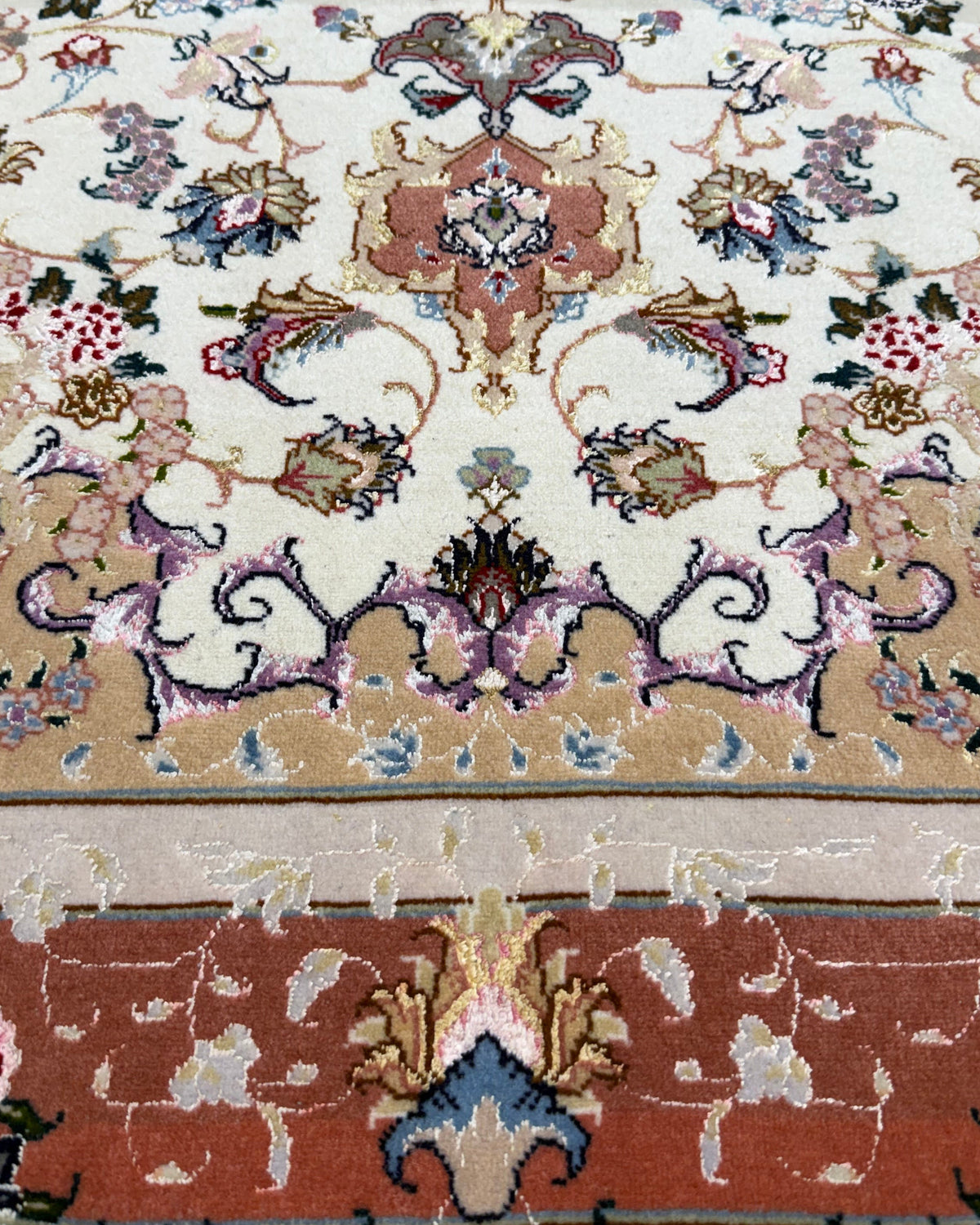 Tappeto persiano Tabriz 60 Raj misto seta 150x102 cm terracotta