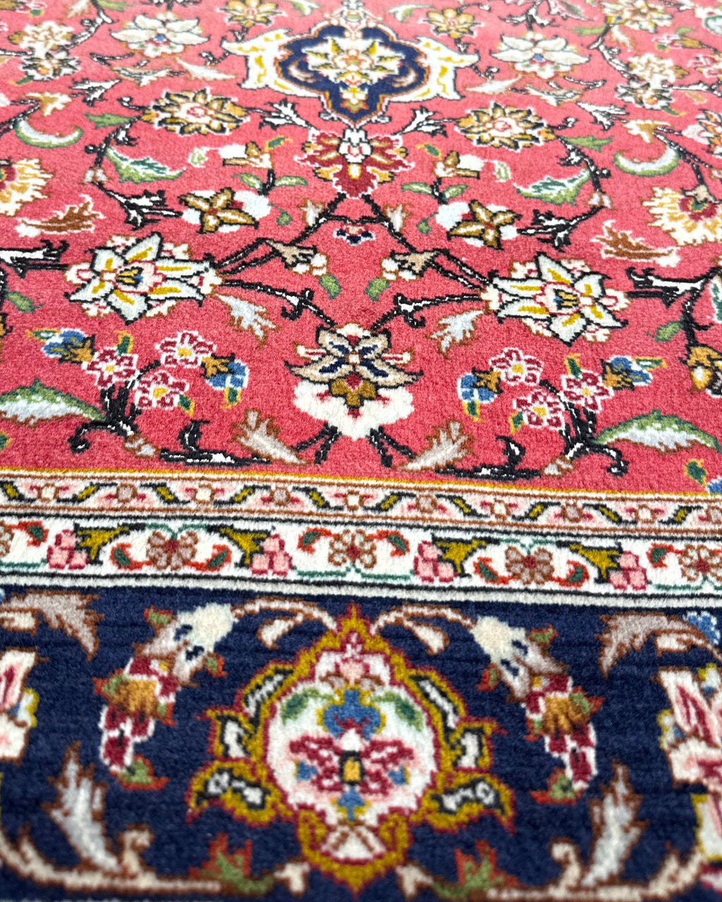 Tappeto Tabriz 60 Raj misto seta 148x104 cm rosso con medaglione floreale