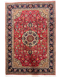 Tappeto Tabriz 60 Raj misto seta 148x104 cm rosso con medaglione floreale