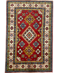 Tappeto Uzbek 149x98 cm rosso con medaglione geometrico centrale
