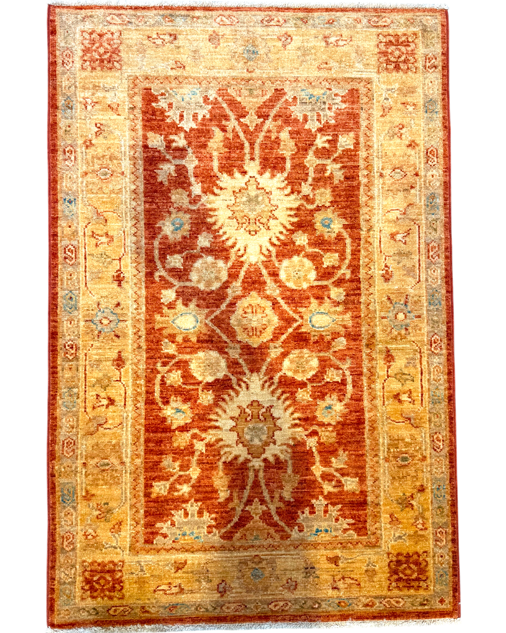 Tappeto Asla 120x78 cm terracotta e beige con motivi floreali