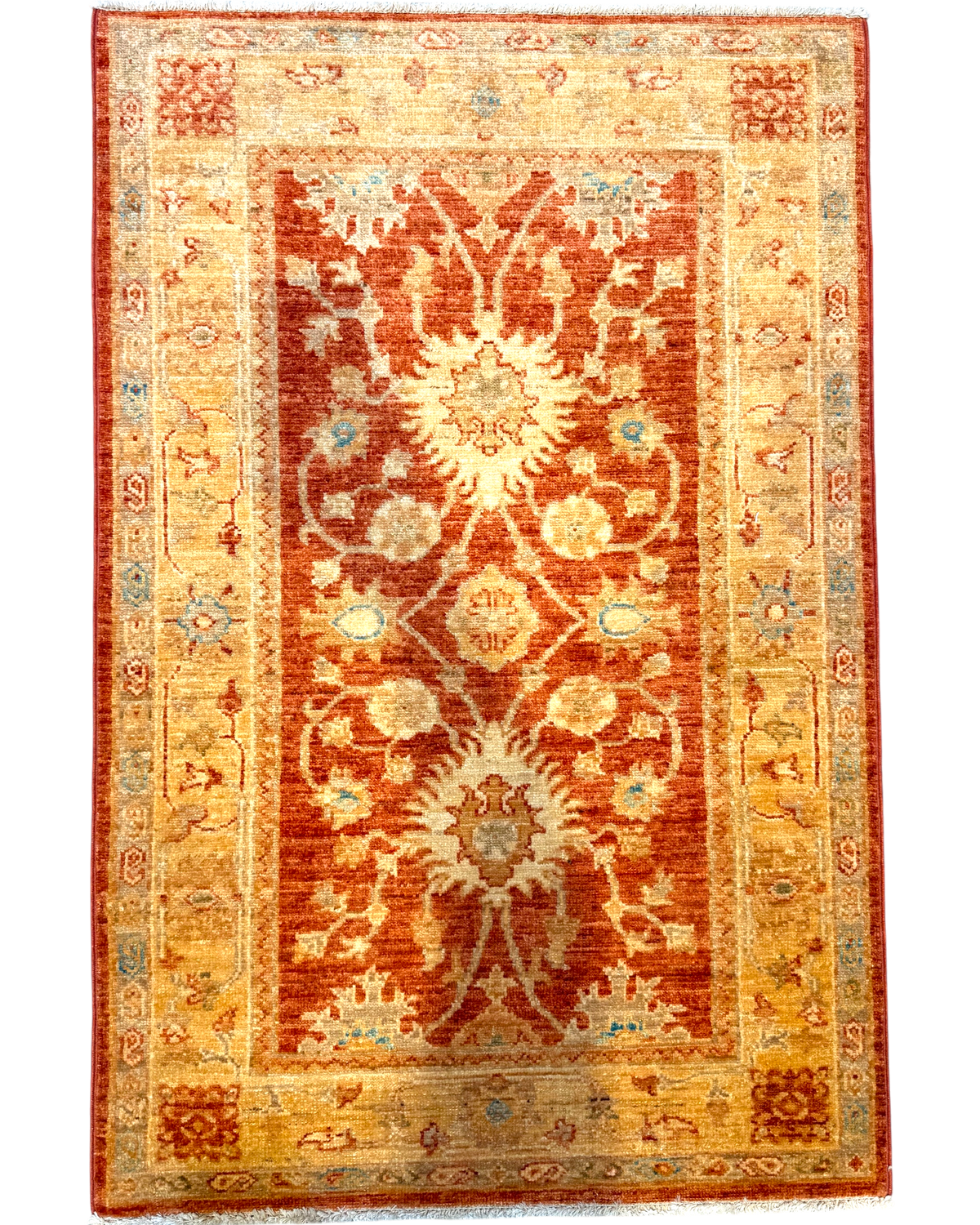 Tappeto Asla 120x78 cm terracotta e beige con motivi floreali