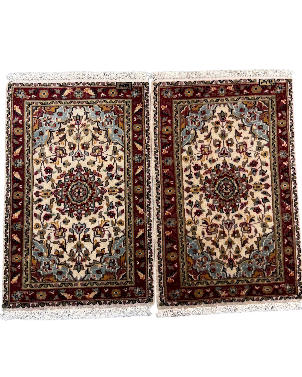 Coppia di scendiletto Islamabad 97 × 62 cm con medaglione centrale e motivi floreali