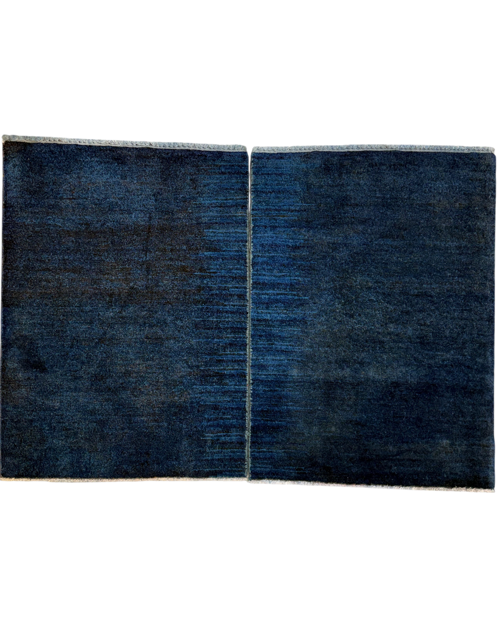 Gabbeh 83x61 cm, coppia di scendiletto blu scuro dal design minimalista
