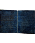 Gabbeh 83x61 cm, coppia di scendiletto blu scuro dal design minimalista