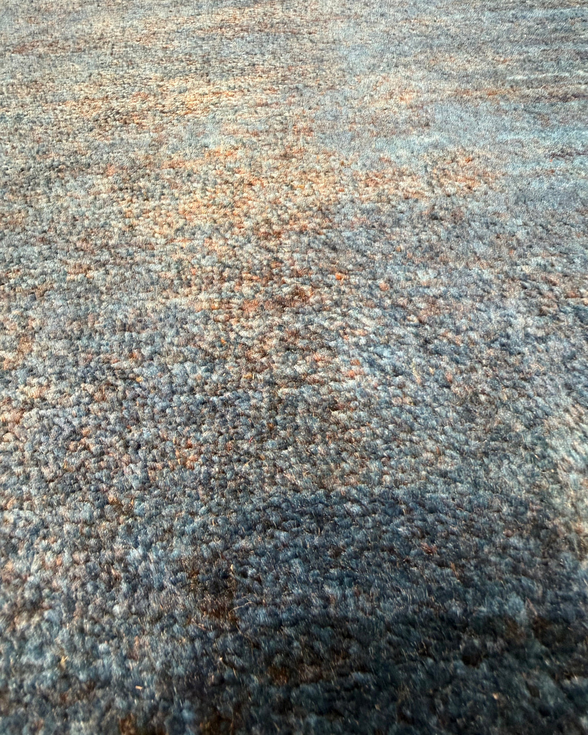 Gabbeh 83x61 cm, coppia di scendiletto blu scuro dal design minimalista
