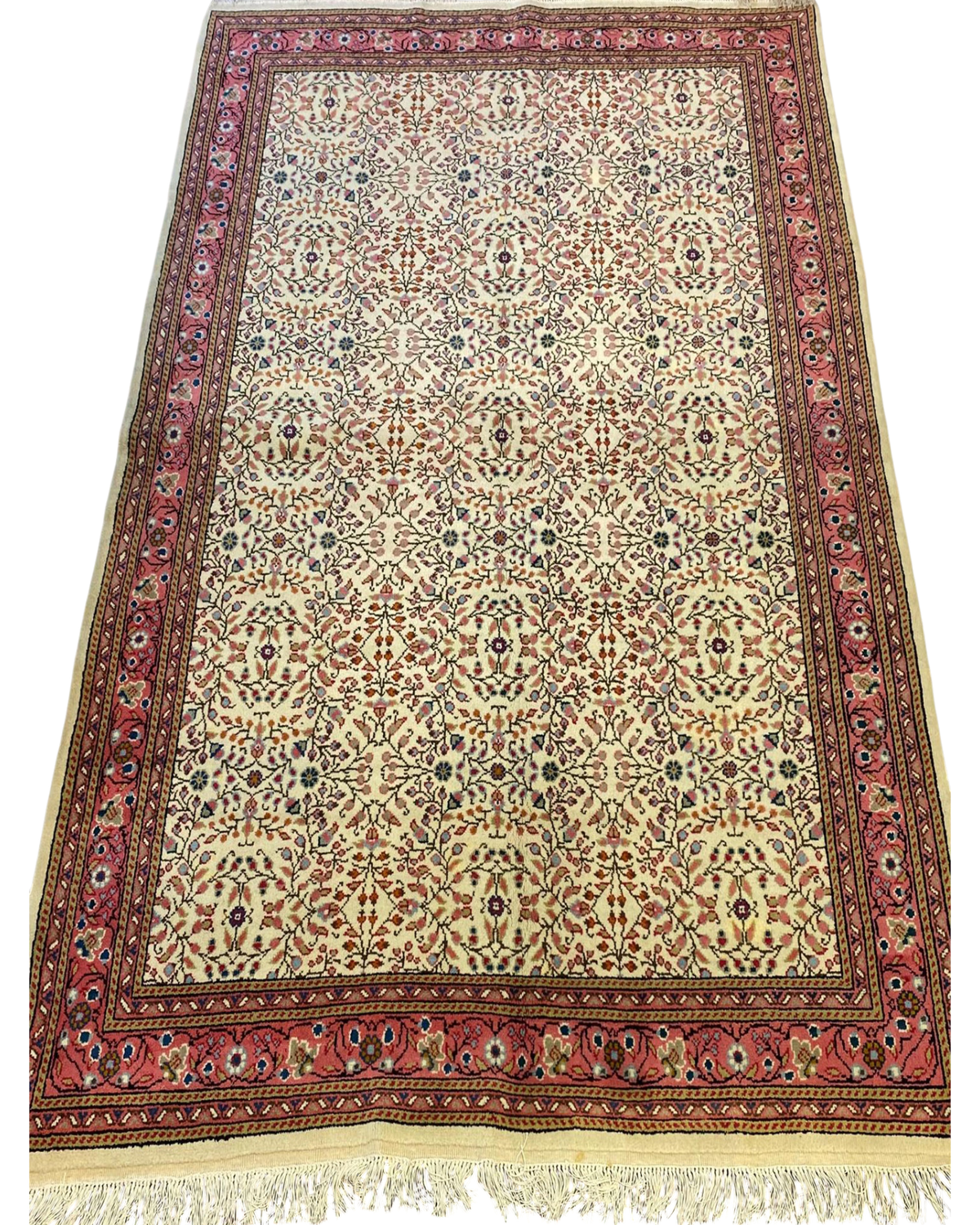 Tappeto Kayseri usato 260x160 cm annodato a mano con fondo avorio e disegno floreale